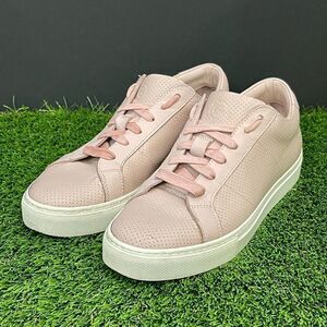 GREATS Brooklyn Pink Leather Perforated Sneakers. Size  Women’s 9.5.